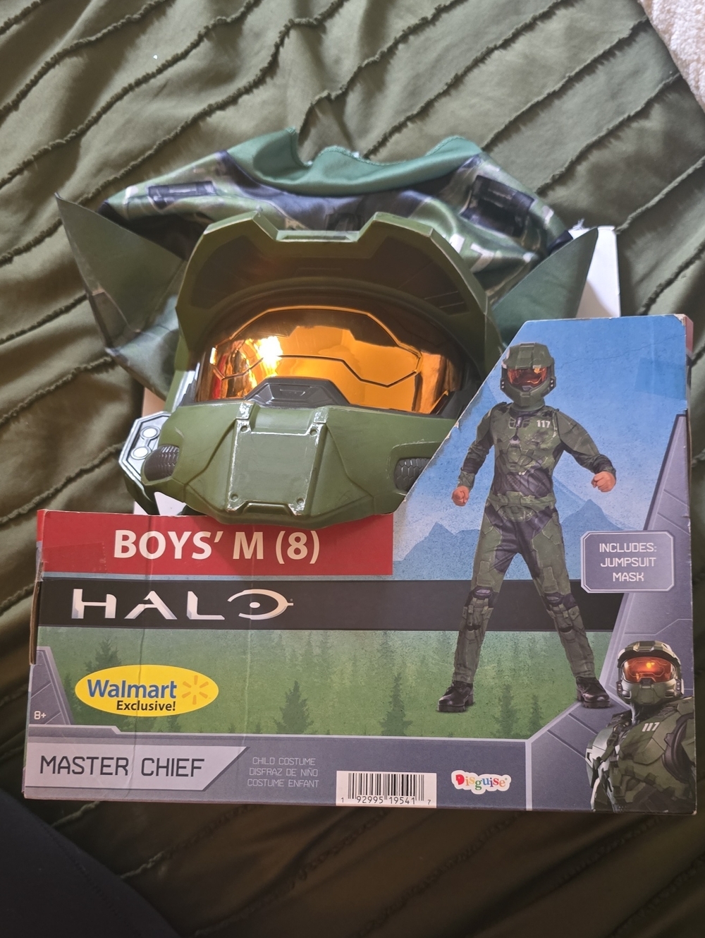 Brand New! Halo Master Chief Boys' Costume - Olive Green with Gold Mask (8)